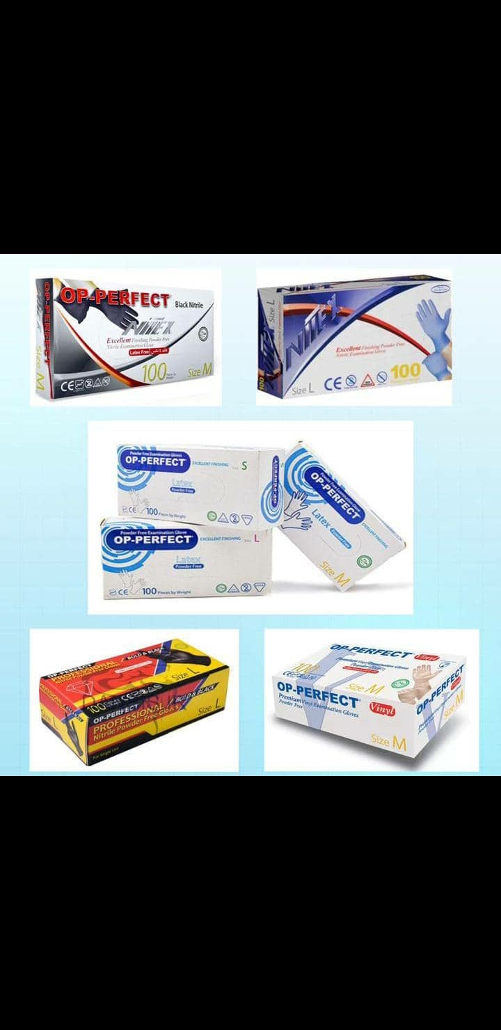 دستکش نیتریل آبی و مشکی اوپی پرفکت ۱۰۰ عددی